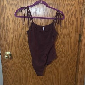 deep purple velvet tie bodysuit